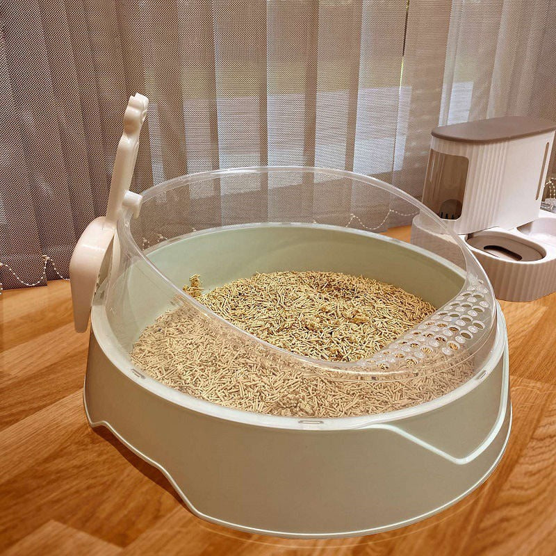 Spacious Semi-Private Cat Box with Scoop