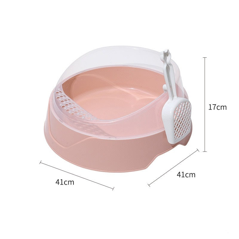 Spacious Semi-Private Cat Box with Scoop